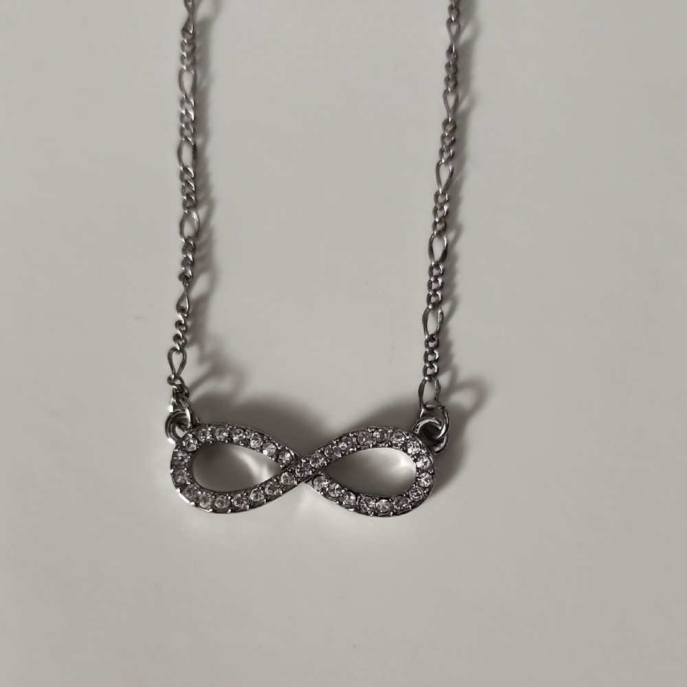 Eternal Elegant Silver Infinity Necklace 16-19"